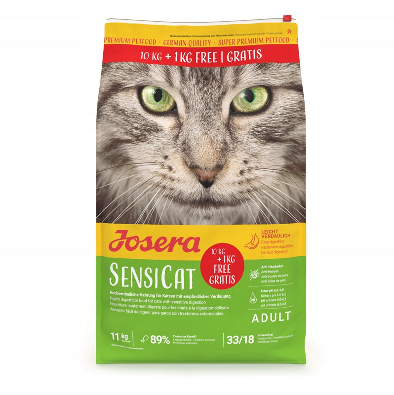 Josera SensiCat sucha karma dla kota 10 kg + 1 kg – lekkostrawna, wrażliwe trawienie, drób