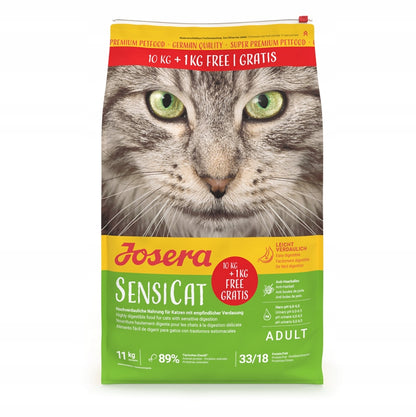 Josera SensiCat sucha karma dla kota 10 kg + 1 kg – lekkostrawna, wrażliwe trawienie, drób