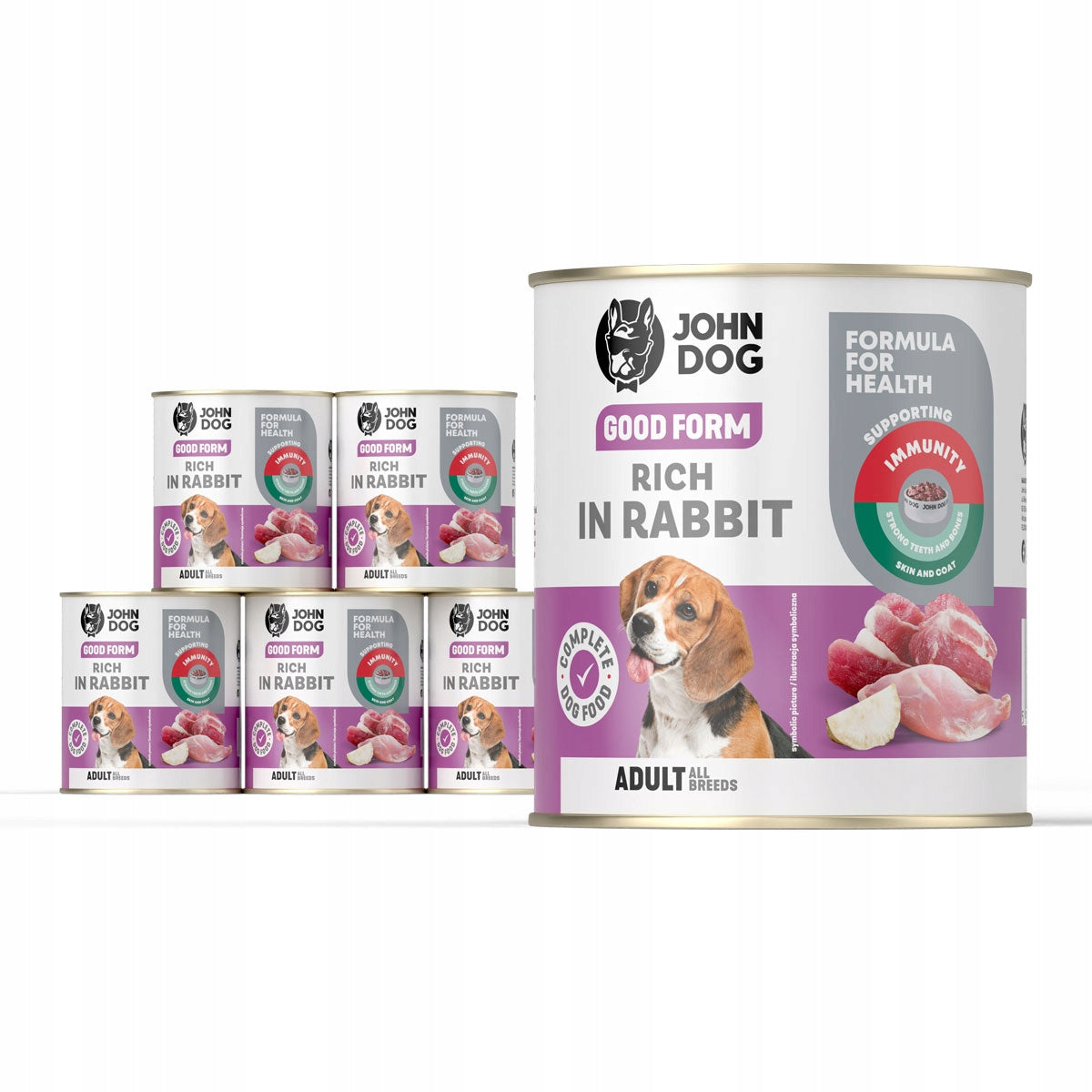 John Dog Good Form mokra karma dla psa z królikiem 6x800 g – bez kurczaka, bezglutenowa