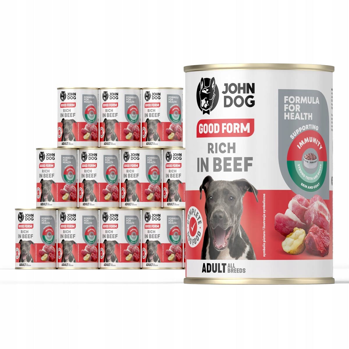 John Dog Good Form mokra karma dla psa z wołowiną 12x400 g – bezglutenowa, bez kurczaka