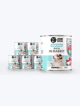 John Dog Good Form mokra karma dla szczeniąt z królikiem 6x800 g – bezzbożowa, puszki