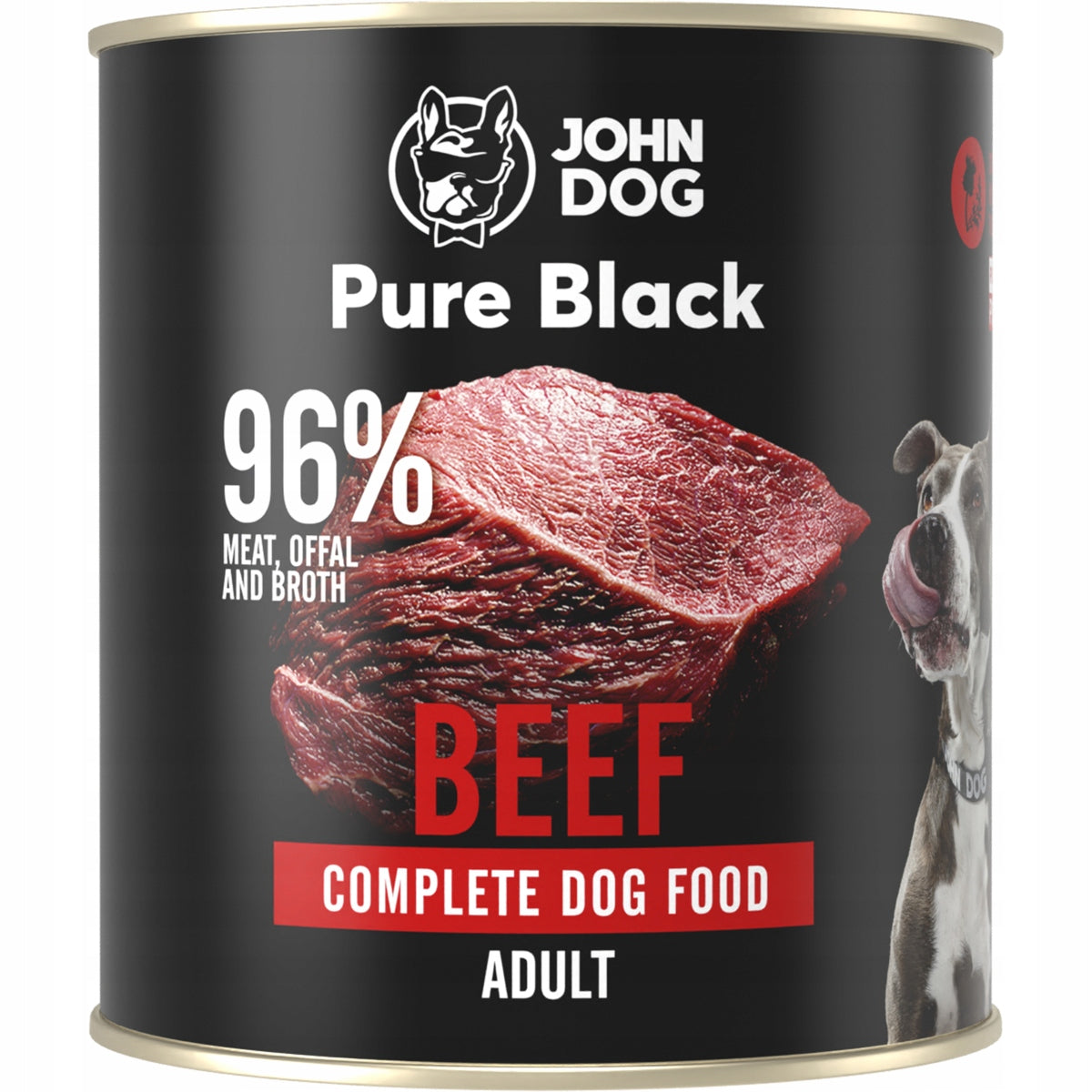 John Dog Pure Black karma mokra dla psa wołowina 6x800 g – bezzbożowa, monobiałkowa