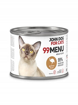 John Dog for Cats 99 Menu karma mokra dla kota bezzbożowa 6x200 g – perliczka
