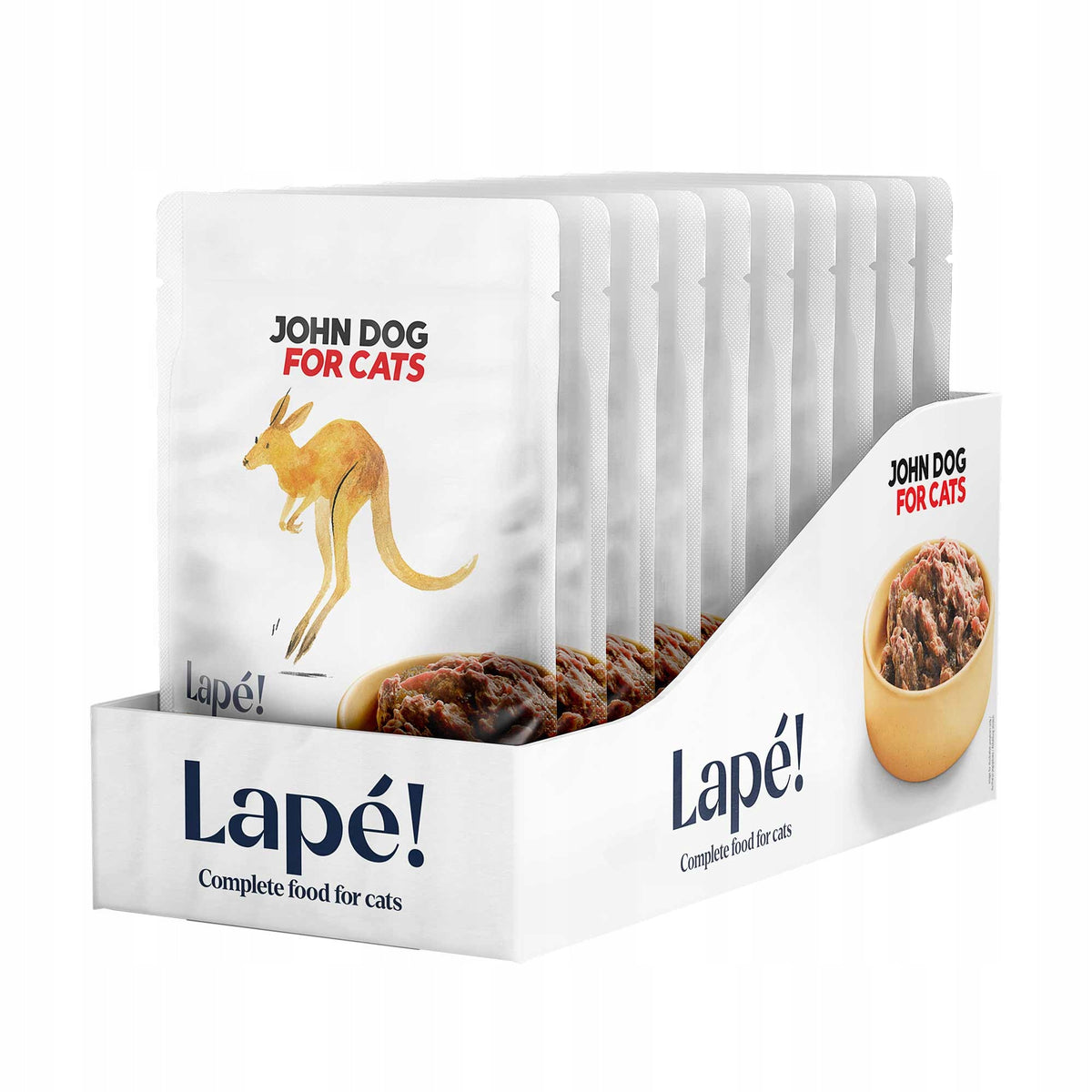 John Dog for Cats karma mokra monobiałkowa dla kota z kangurem, bezzbożowa – 10 x 100 g