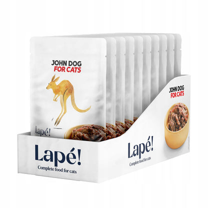 John Dog for Cats karma mokra monobiałkowa dla kota z kangurem, bezzbożowa – 10 x 100 g