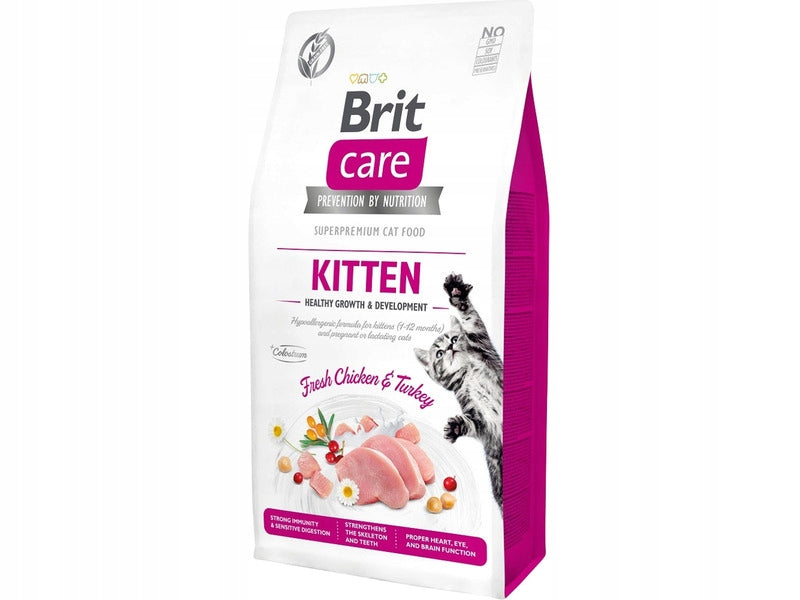 Brit Care Kitten sucha karma dla kociąt bezzbożowa 2 kg – indyk, hipoalergiczna