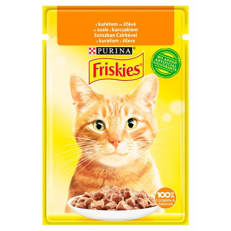 Friskies Mokra karma dla kota z kurczakiem 26 x 85 g – saszetki dla dorosłych kotów