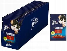 Felix Fantastic mokra karma dla kota wołowina w galarecie – saszetki 26 x 85 g