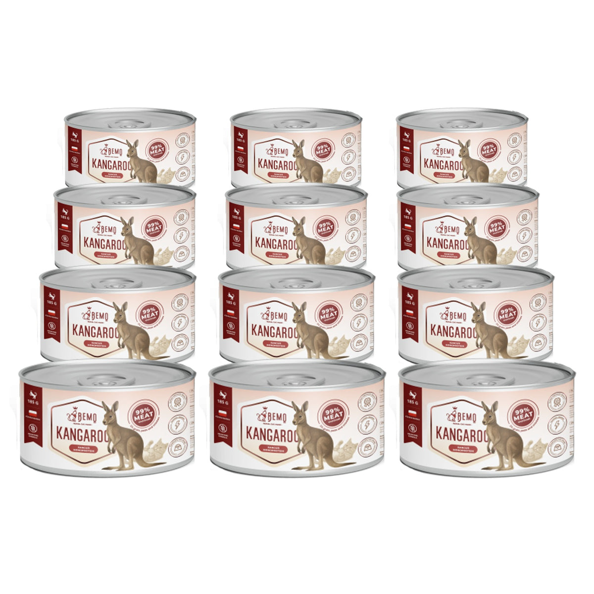 BEMO Mokra karma dla kota z kangurem 12x200 g – monoproteinowa, hipoalergiczna