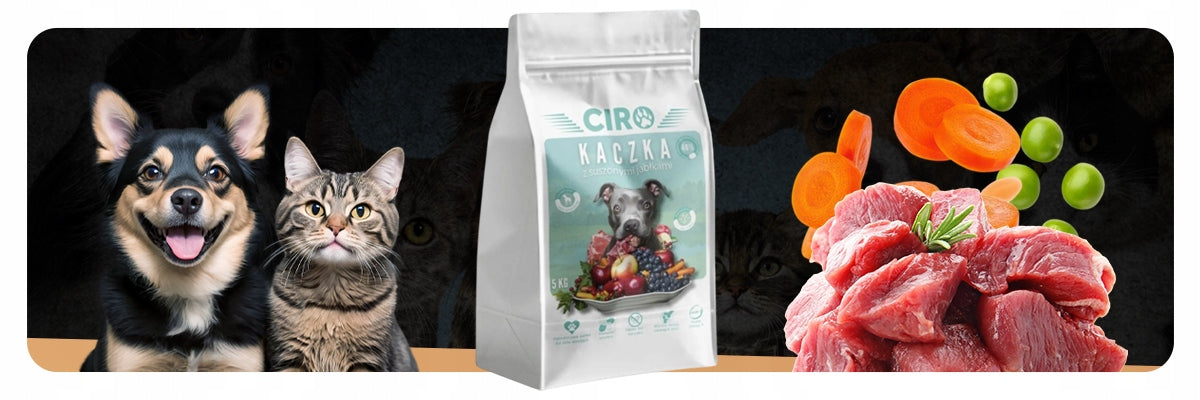 Ciro Sucha karma dla psa z kaczką i suszonymi jabłkami 5 kg – 40% mięsa, dorosłe psy