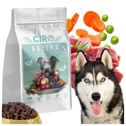Ciro Sucha karma dla psa z kaczką i suszonymi jabłkami 5 kg – 40% mięsa, dorosłe psy