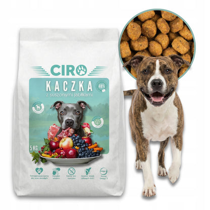 Ciro Sucha karma dla psa z kaczką i suszonymi jabłkami 5 kg – 40% mięsa, dorosłe psy