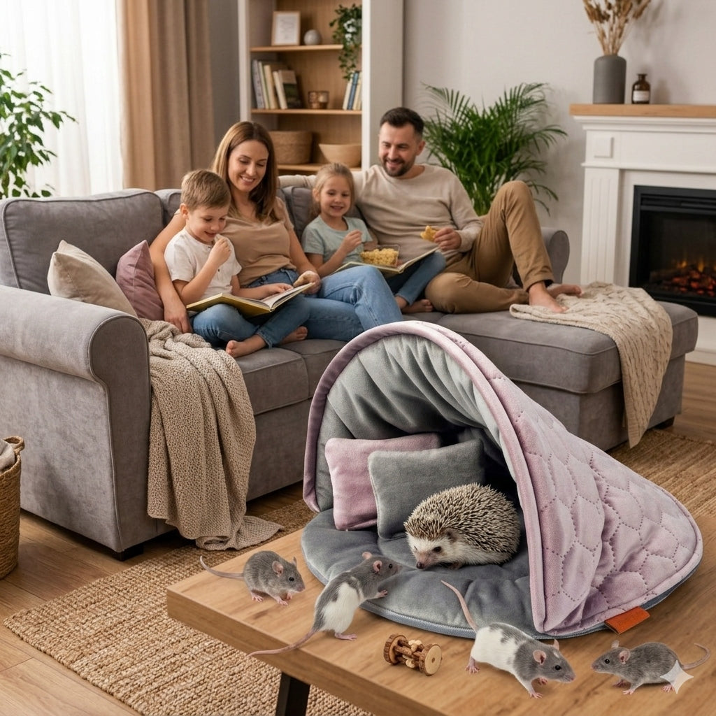Ukory Paśnik na siano dla królika i świnki morskiej 35x26 cm, podwójny, wiszący – różowy