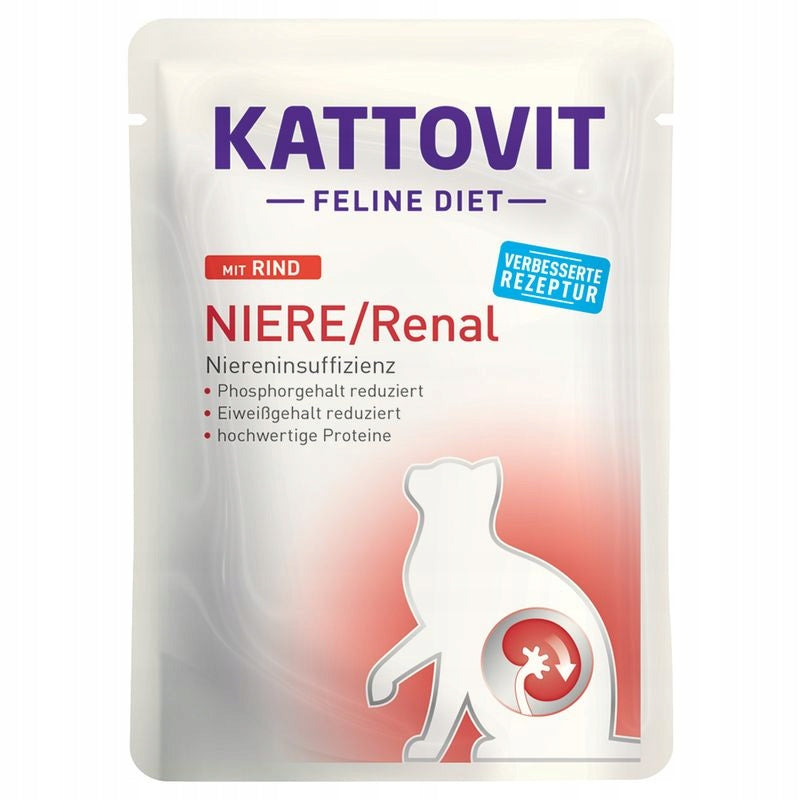 Kattovit Niere Renal mokra karma dla kotów z niewydolnością nerek 12x85 g – mix smaków