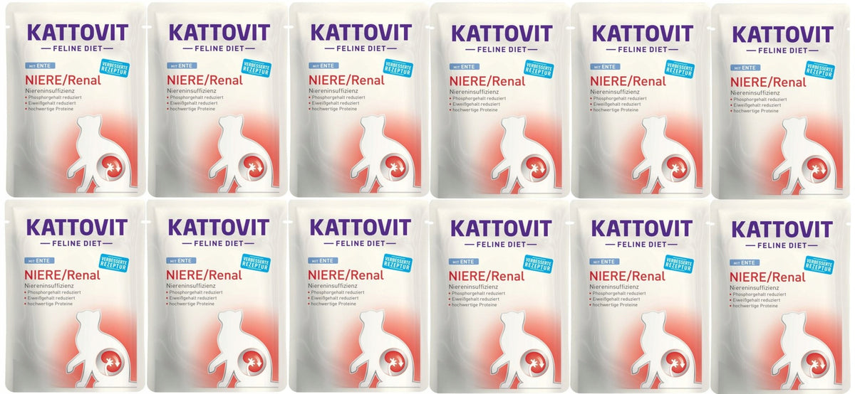 Kattovit Niere Renal mokra karma dla kotów z niewydolnością nerek 12x85 g – mix smaków
