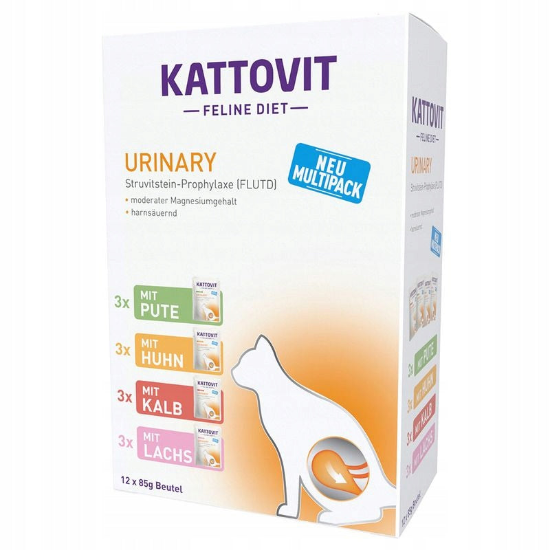 Kattovit Feline Diet Urinary mokra karma dla kota 12 x 85 g – mix smaków