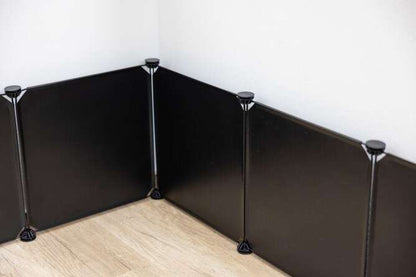 KERBL Panele do kojca dla królika 35 × 35 cm – zestaw 6 szt. z łącznikami, czarne
