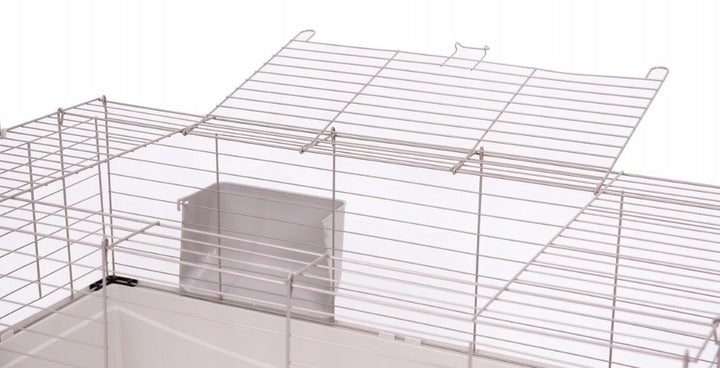 Agro Zoo Klatka dla królika i świnki morskiej 100 cm z kuwetą i paśnikiem – szara