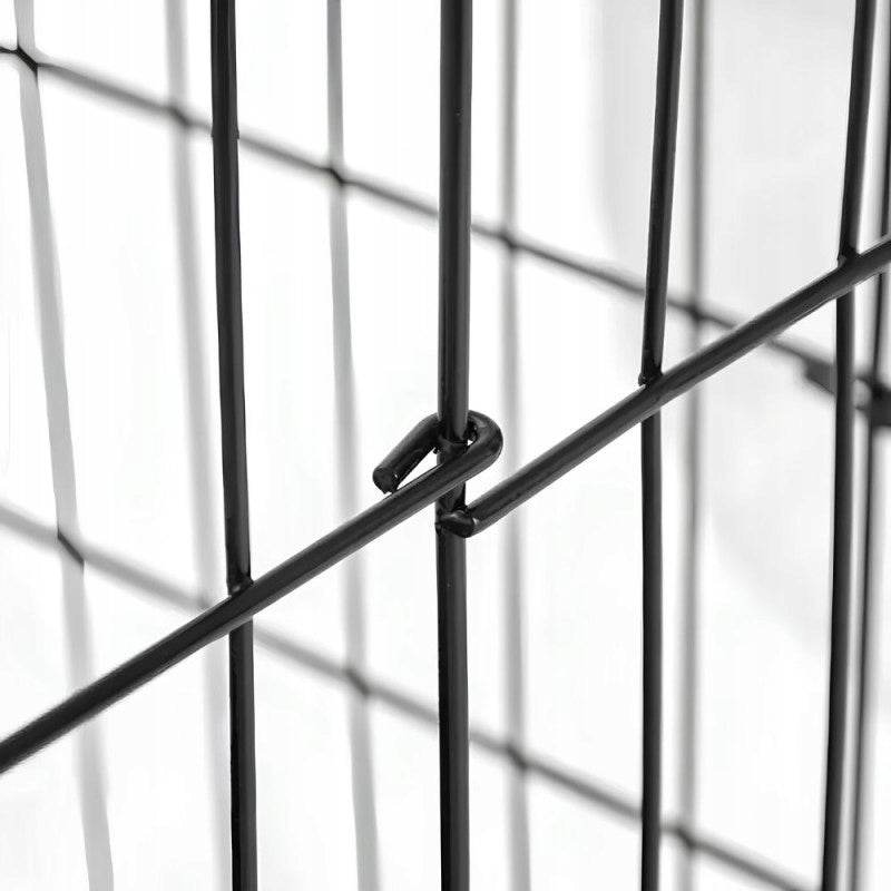 NUXIE Klatka kennelowa dla psa 120 cm składana z tacą, dwoje drzwi – metalowa, czarna