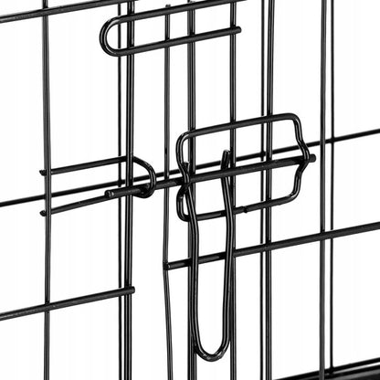 Artnico Klatka kennelowa metalowa 61x42x50 cm składana z tacką dla małego psa – czarna