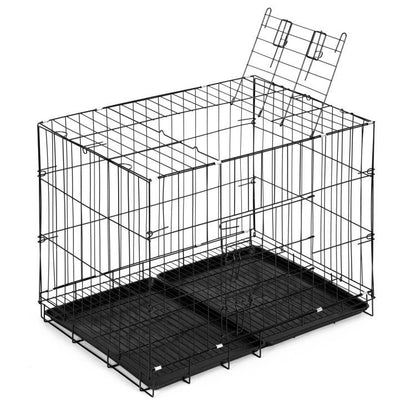 Artnico Klatka kennelowa metalowa 61x42x50 cm składana z tacką dla małego psa – czarna