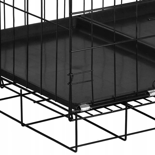 Artnico Klatka kennelowa metalowa 61x42x50 cm składana z tacką dla małego psa – czarna