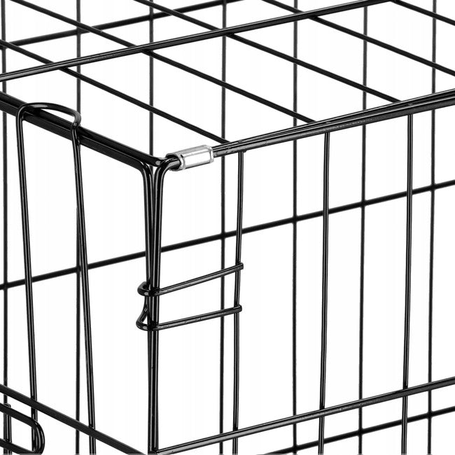 Artnico Klatka kennelowa metalowa 61x42x50 cm składana z tacką dla małego psa – czarna