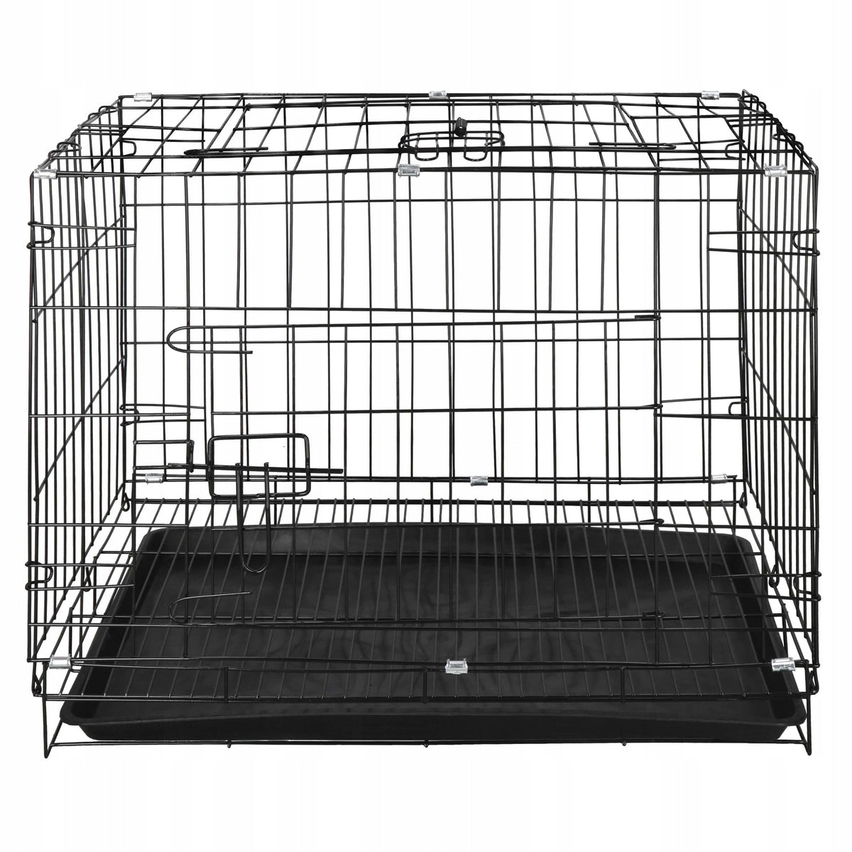 Springos Klatka dla psa i kota metalowa składana 60 x 50 x 42 cm z tacką i 2 drzwiczkami