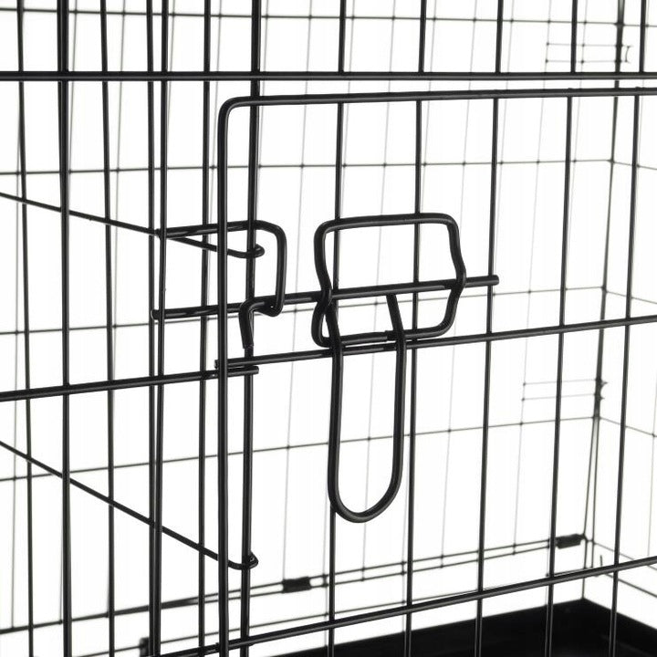 Bisky Klatka kennelowa metalowa dla psa i kota M 60x45x53 cm, składana, 2 pary drzwi – czarna