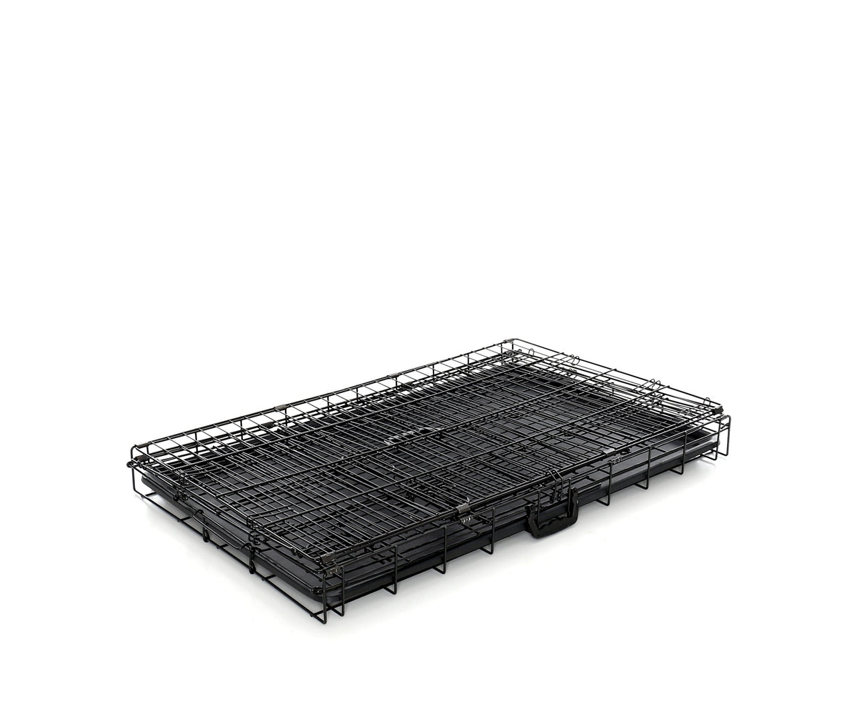 Klatka kennelowa dla psa metalowa XL 91 x 59 x 65 cm, składana, z dwoma wejściami