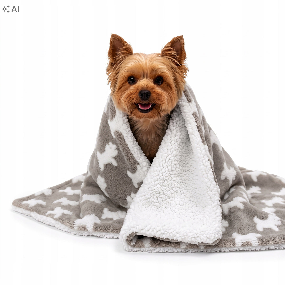 Dogguru Koc dla psa i kota 100 x 75 cm dwustronny, futerko i sherpa, rozmiar M – beżowy