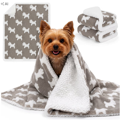Dogguru Koc dla psa i kota 100 x 75 cm dwustronny, futerko i sherpa, rozmiar M – beżowy