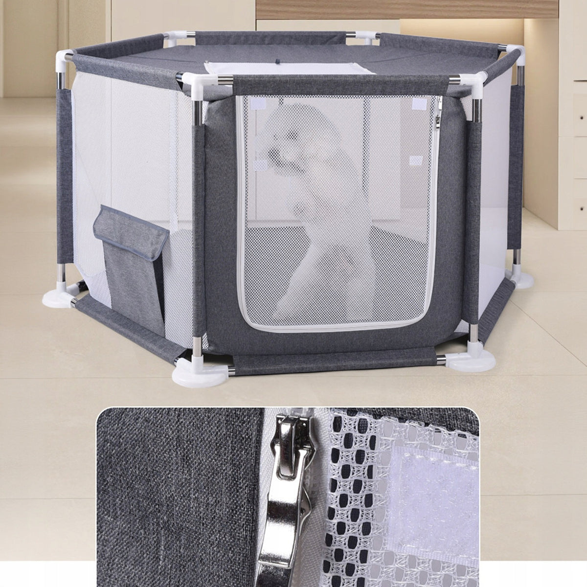 DAZAPETS Kojec dla psa, kota i królika 108 x 63 x 66 cm składany z otwieraną górą – XL