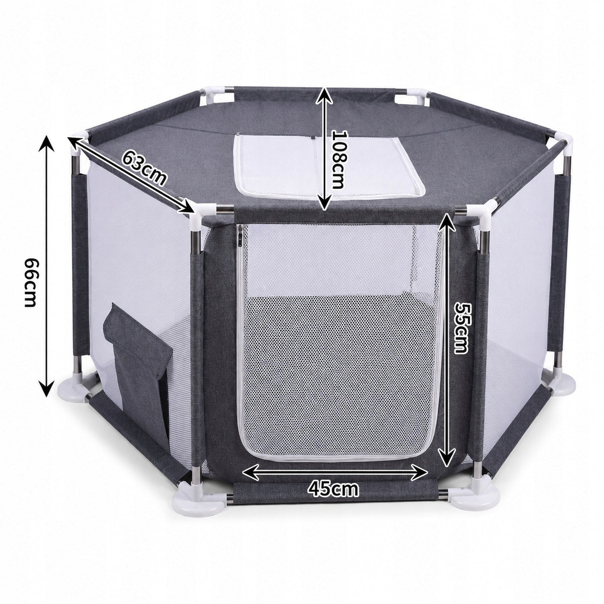 DAZAPETS Kojec dla psa, kota i królika 108 x 63 x 66 cm składany z otwieraną górą – XL