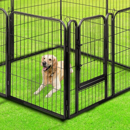 Vendomia Kojec dla psa metalowy modułowy 6 paneli 114 cm – wybieg dla królika, czarny mat