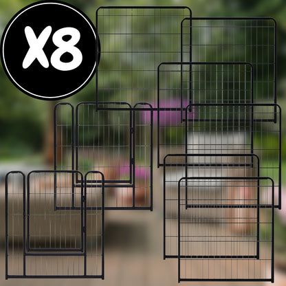 Vendomia Kojec dla psa metalowy 108 x 108 x 114 cm, modułowy, 8 paneli – czarny mat
