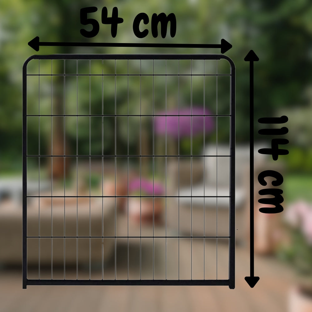 Vendomia Kojec dla psa metalowy 108 x 108 x 114 cm, modułowy, 8 paneli – czarny mat