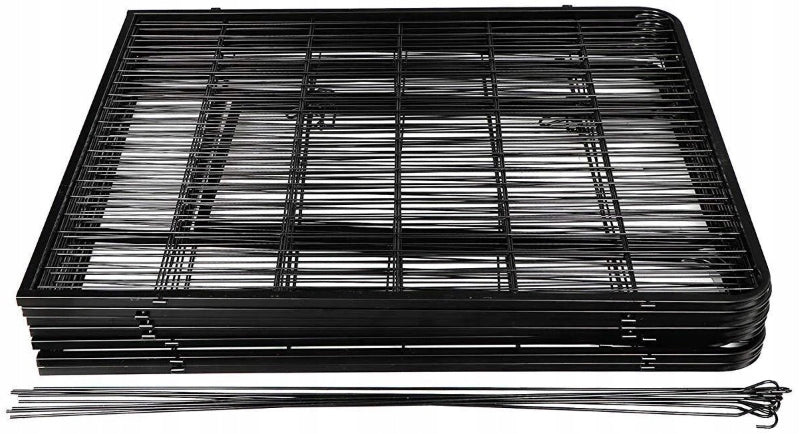 Kojec dla psa metalowy 8 paneli 80x60 cm – wybieg dla szczeniąt, na zewnątrz, szary młotkowy