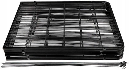 Kojec dla psa metalowy 8 paneli 80x60 cm – wybieg dla szczeniąt, na zewnątrz, szary młotkowy