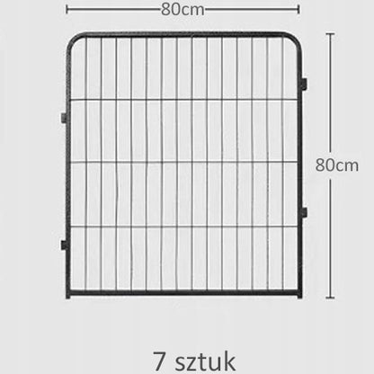 Kojec dla psa metalowy 8 paneli 80 x 78 cm z drzwiczkami – modułowy wybieg, czarny