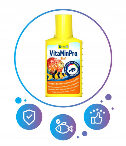 Tetra VitaMinPro 3in1 witaminy i probiotyki do akwarium 100 ml – minerały, płyn