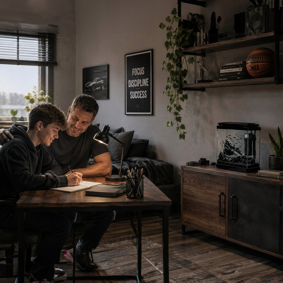 Kruger Meier Arona mini akwarium 3 l z filtrem i oświetleniem LED – zestaw startowy, czarne
