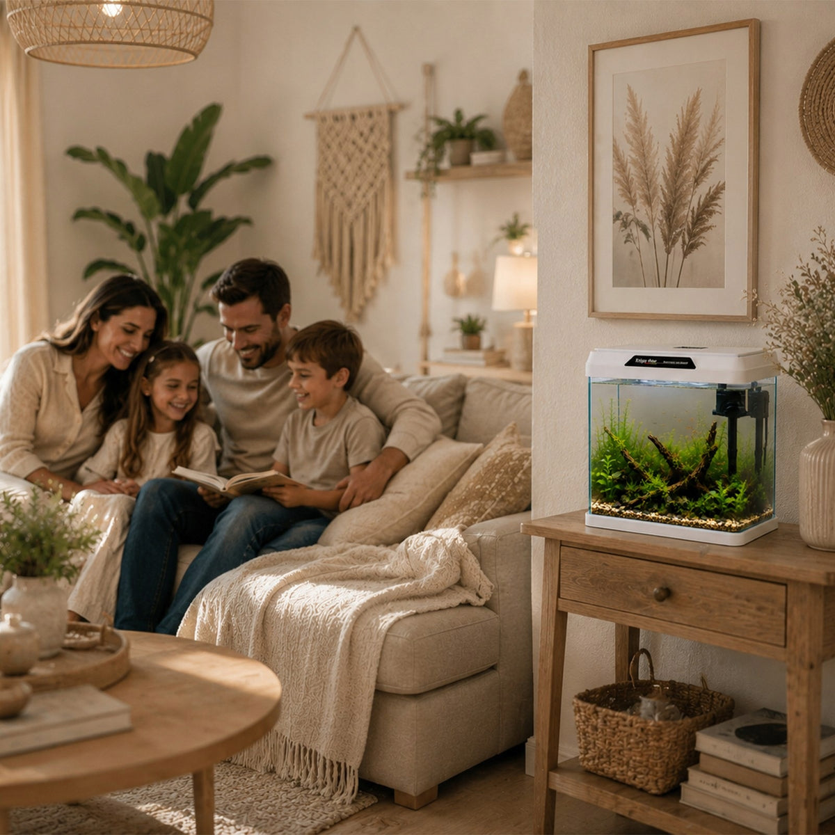 Kruger Meier Como akwarium 7 l z filtrem i oświetleniem LED – zestaw startowy, białe