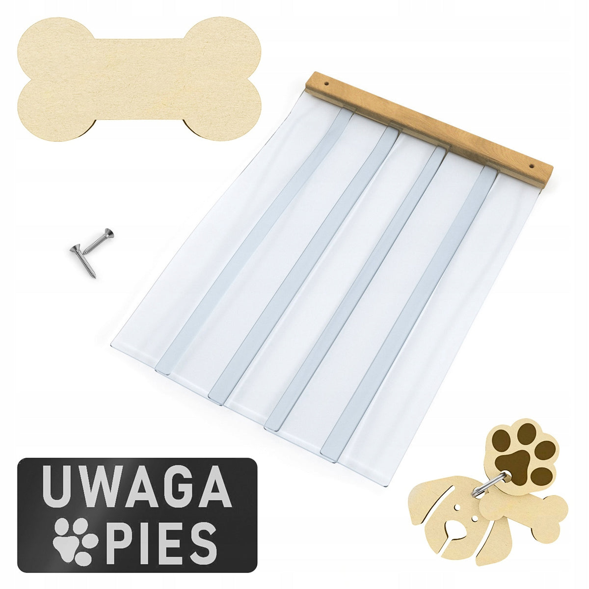 Chill Kurtyna wiatrołap do budy dla psa 44 x 46 cm z PCW, odporna na UV – bezbarwna