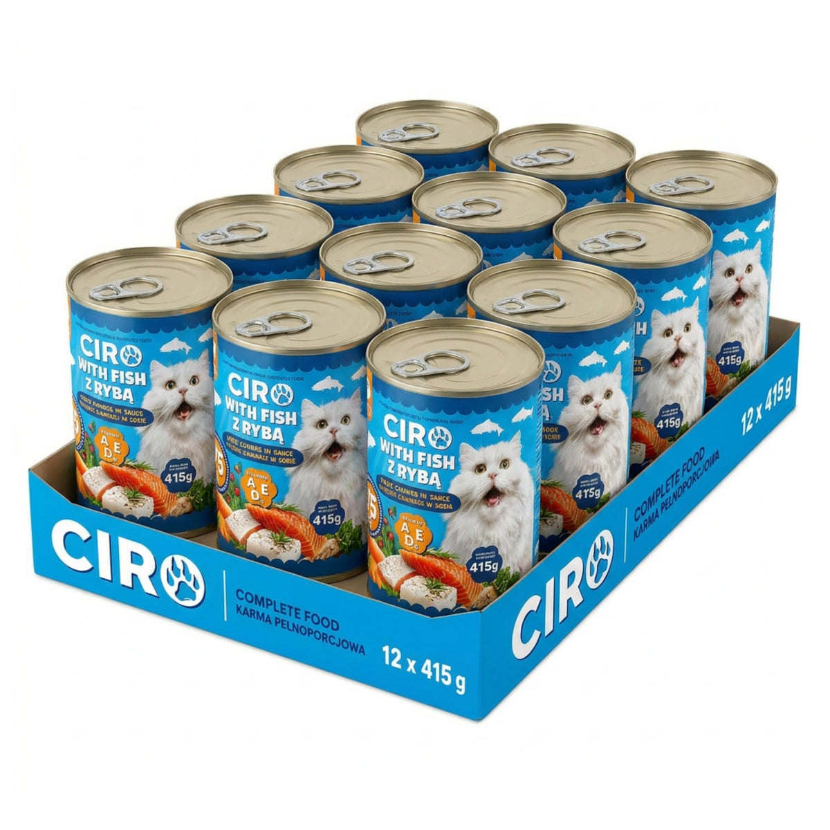 Ciro Karma mokra dla kota z łososiem w sosie 12 x 415 g – mięsne kawałki, puszki