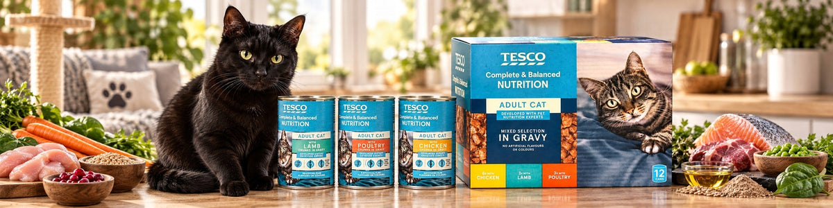 Tesco Karma mokra dla kota w sosie 12 x 400 g – kawałki bez ryby, mix smaków