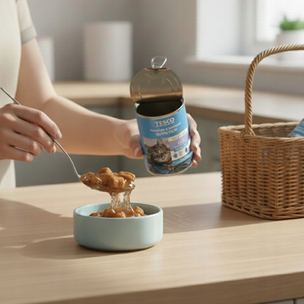 Tesco Karma mokra dla kota w sosie 12 x 400 g – kawałki bez ryby, mix smaków