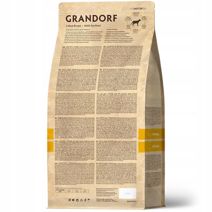 Grandorf Karma sucha dla kota sterylizowanego 2 kg bez zbóż, 4 mięsa z probiotykiem