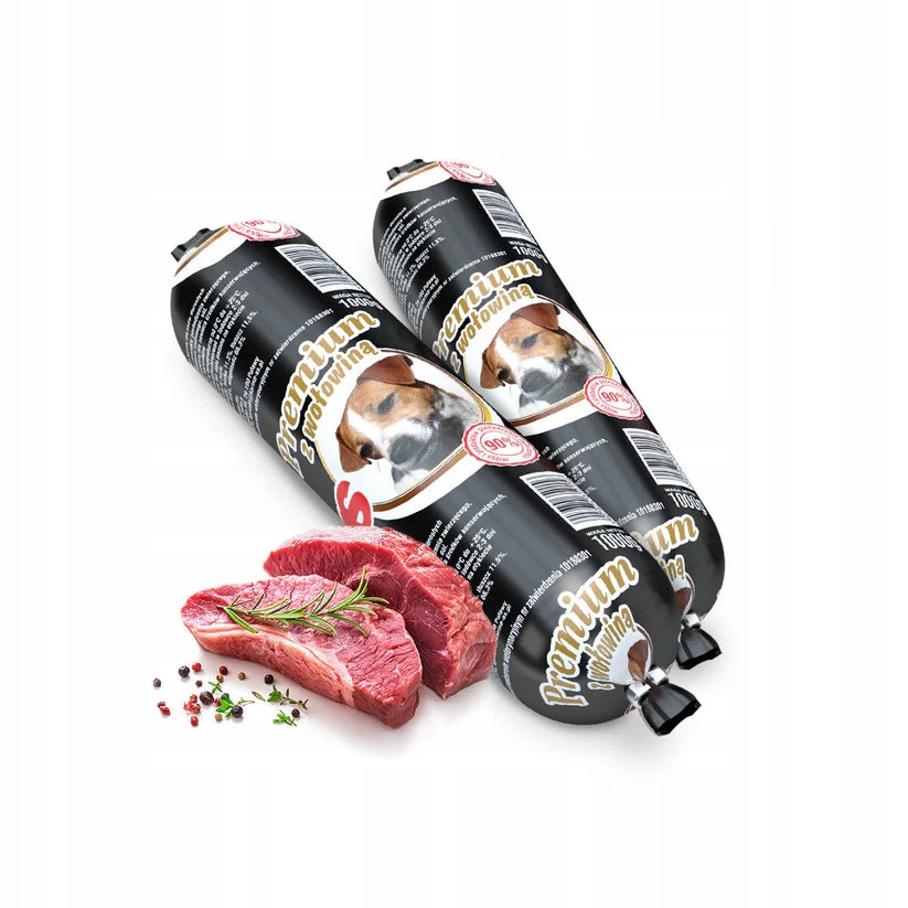 AS Premium Mokra karma dla psa w batonach, wołowina 90% mięsa – 10 x 1 kg