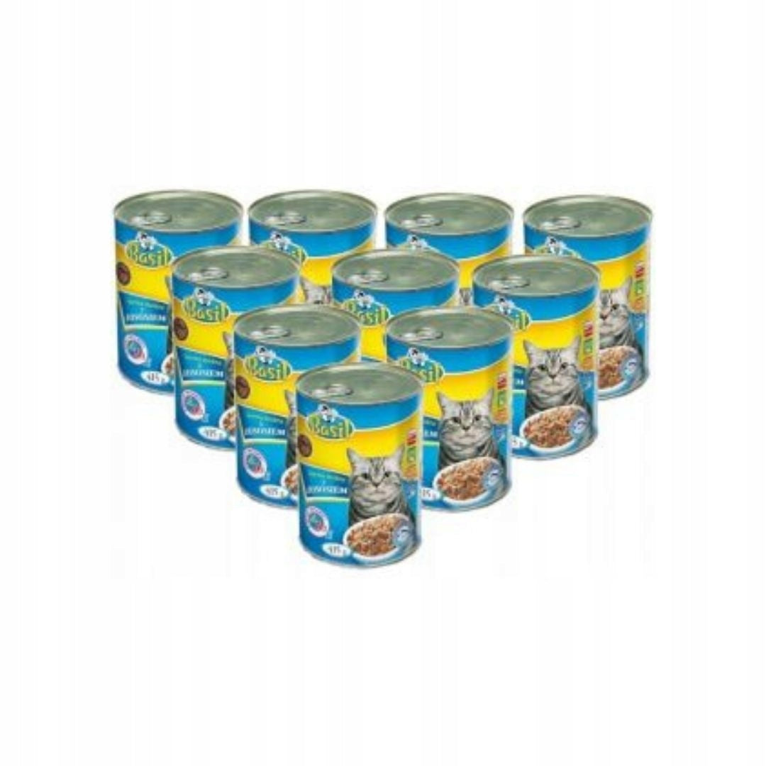 Basil mokra karma dla kota w puszkach 30 x 415 g – mix smaków drób, wołowina, łosoś